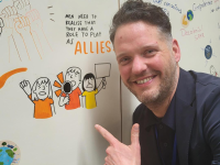 Orry Van de Wauwer shows off his contribution "men need to realise that they have a role to play as allies"
